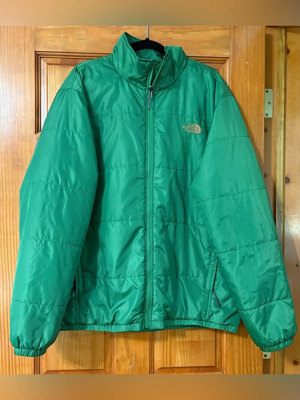 North Face men’s green puffer jacket, XL